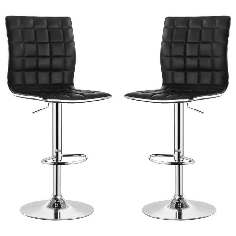 Tabouret de bar rotatif à hauteur ajustable Iancarlo, Noir