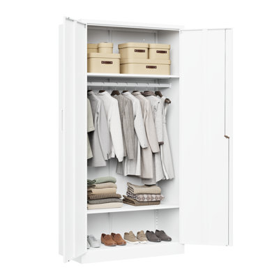 36 Inch Wide Metal Wardrobe Cabinets Storage Cabinets with Lock