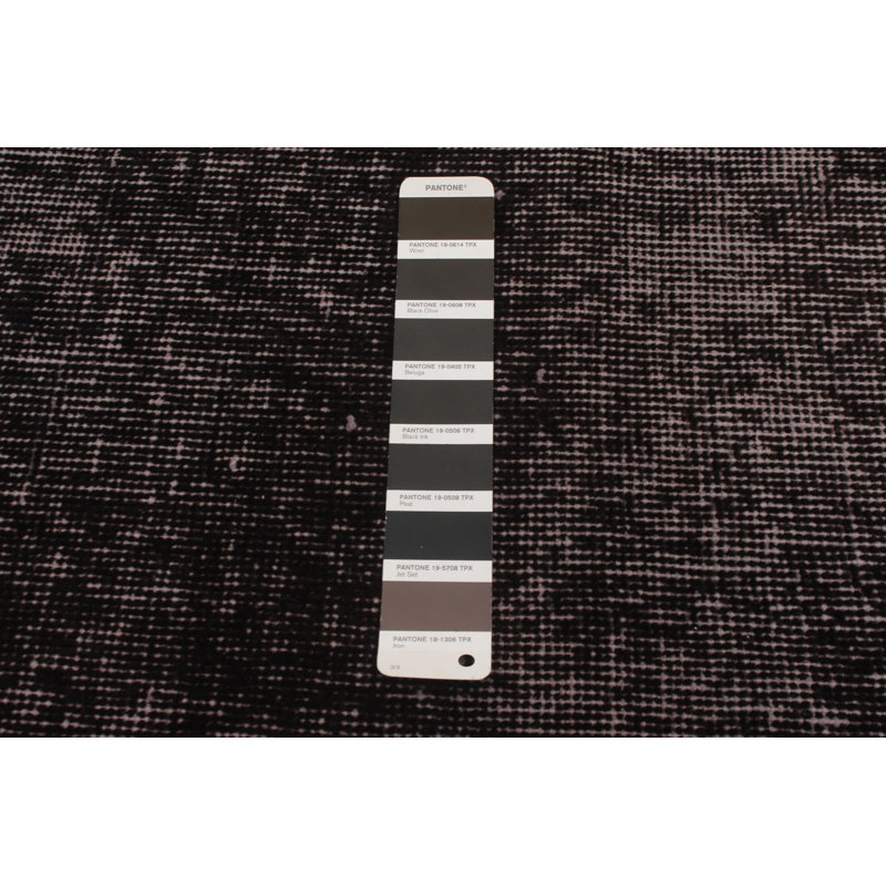Tapis noir en laine noué à la main de conception unique 2000S 6 pi 8 po x 9 pi 11 po Ohran