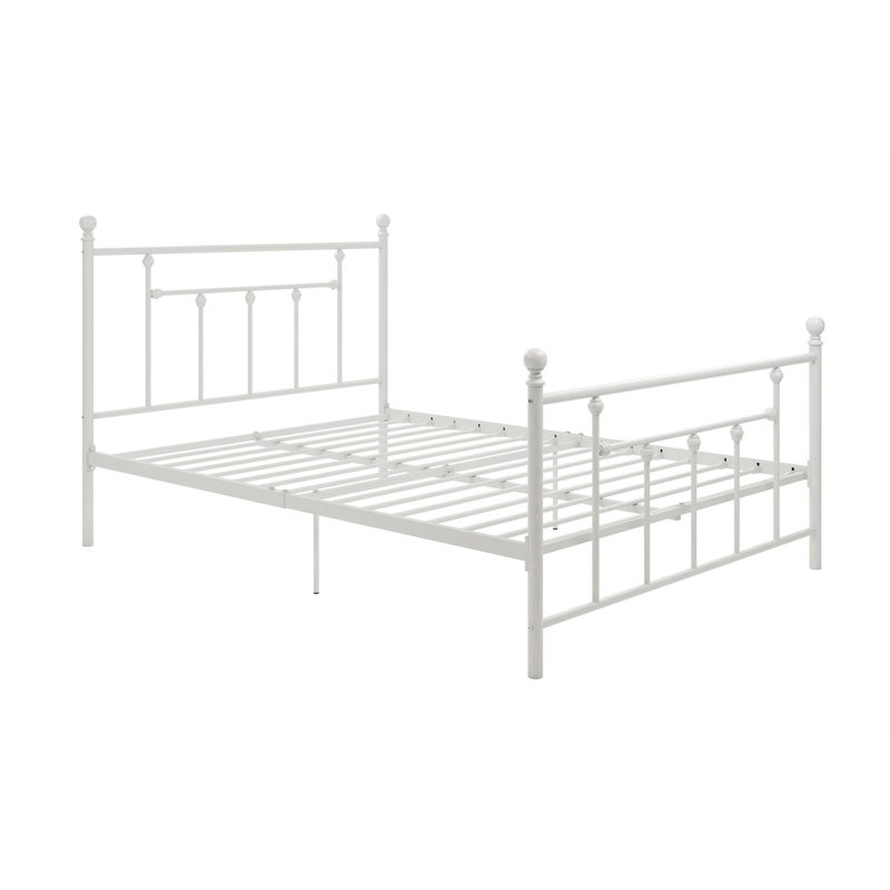 Eastford Metal Bed Frame with Vintage Headboard, Double (4'6), White