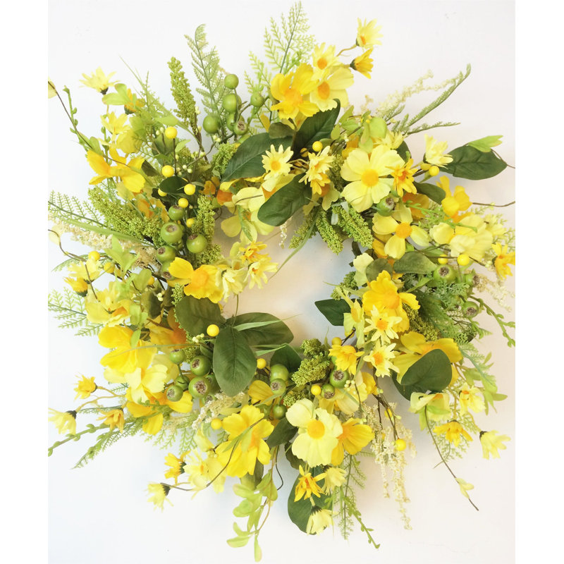 Couronne en polyuréthane 24 po Mixed Flowers
