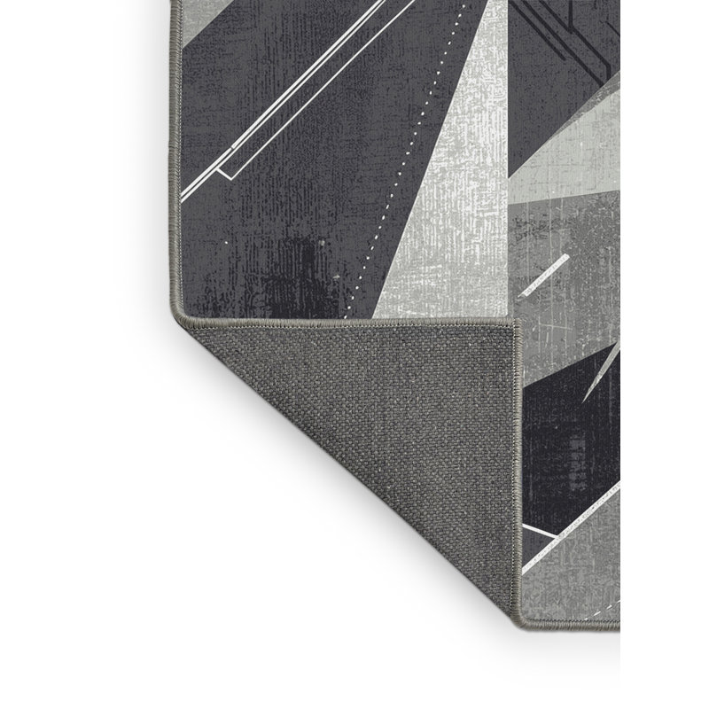 Tapis moelleux moelleux moelleux à motif abstrait moderne et contemporain Forbell Ai, 2 x 5