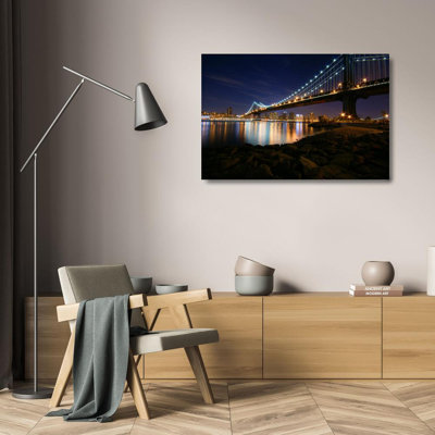 New York City Manhattan Bridge at Night