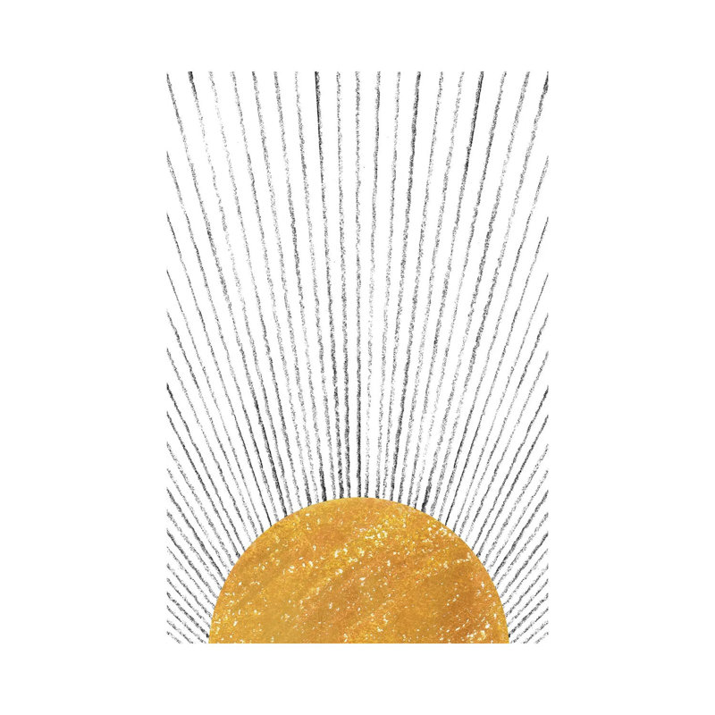 Abstract Mustard Sun 1 Piece Painting on Canvas, 66.04cm H x 45.72cm W x 3.81cm D, Wrapped Canvas