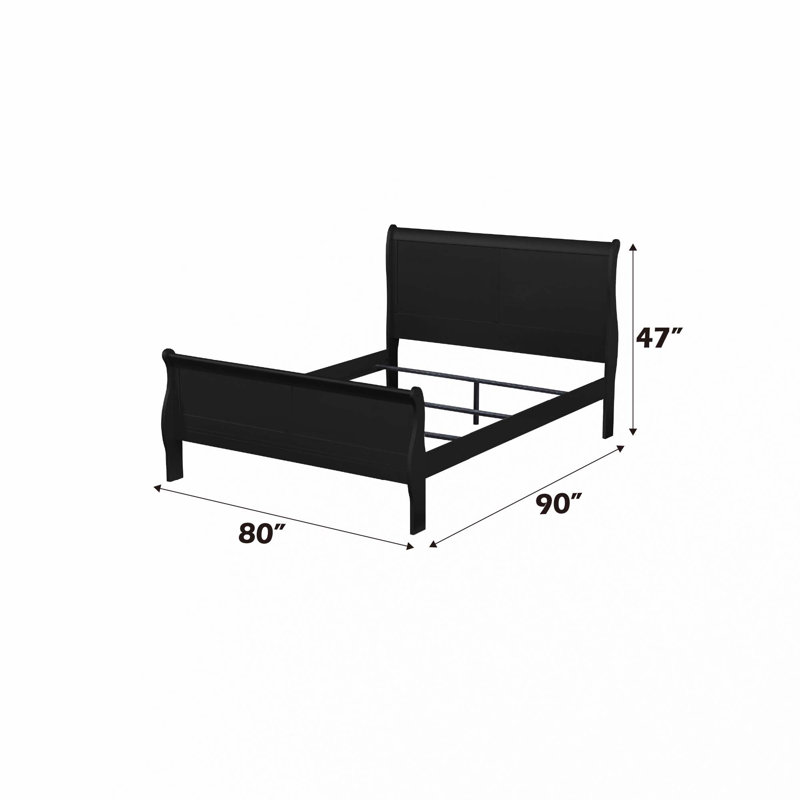 Cadre de lit (seulement lit), Black, King
