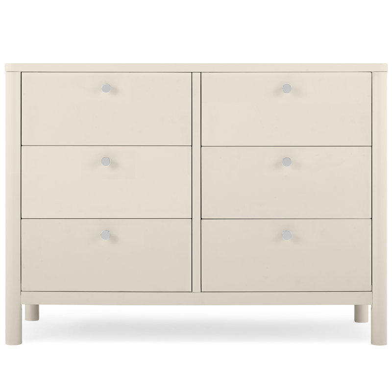 Delta Children Brooks 6 Drawer Dresser With Interlocking Drawers, Cream/Melted Bronze
