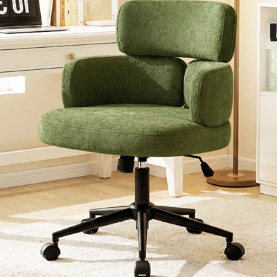 Chaise de bureau rembourrée pivotante et réglable en hauteur, chaise de bureau en forme de trèfle avec accoudoirs