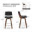 Modern 26" Swivel Leather Counter Stool Upholstered Seat With Sturdy Wood Frame-245914483