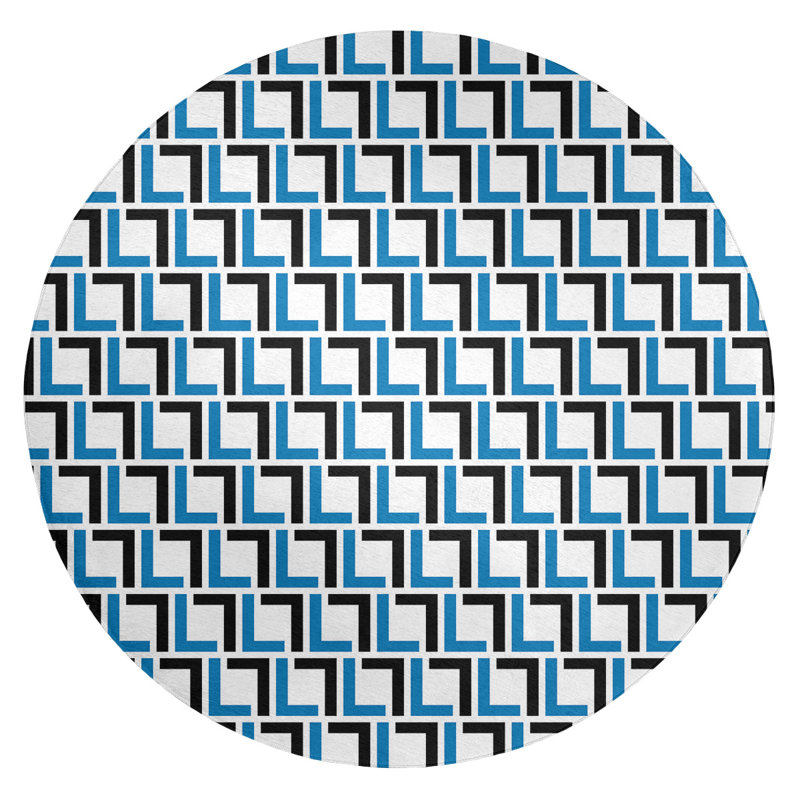 Geometric Indoor Rug, Round 5'