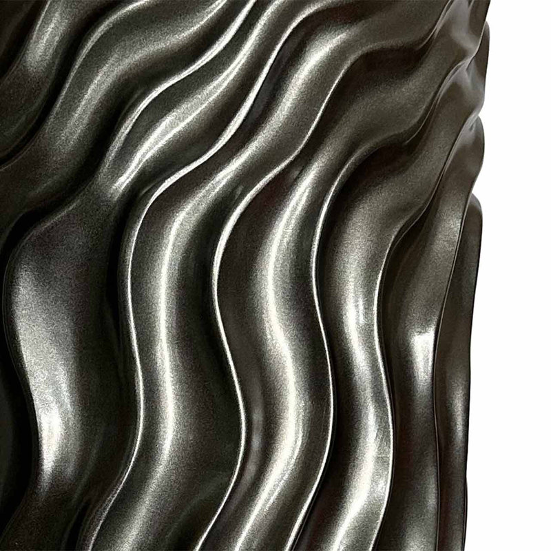 Ripples Design Polyresin Vase for the Living Room, Classy Vase Decor, 90cm H x 35cm W x 35cm D