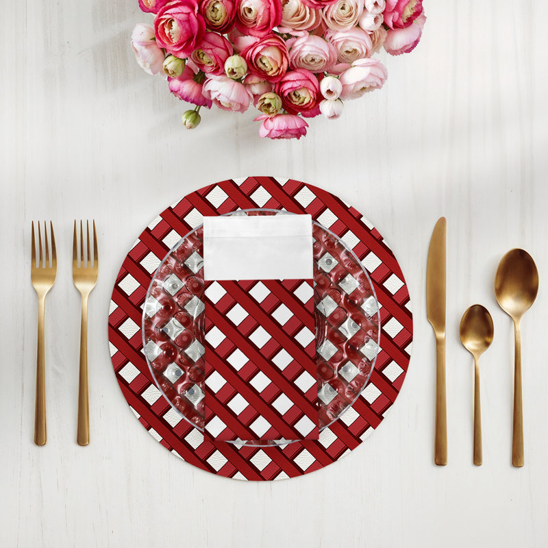 Cotton Blend Square Napkins, Red