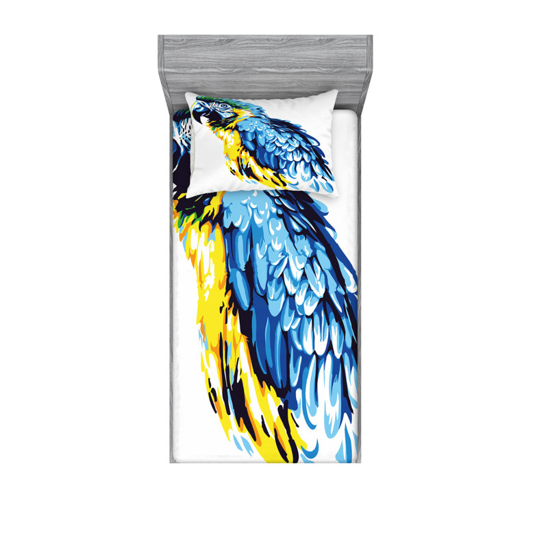 Ensemble de draps Parrot Profile Exotic, Ensemble de draps pour lit simple TG avec drap-hou