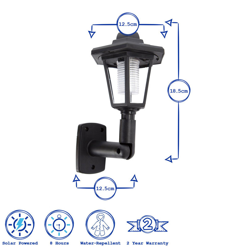 Solar Powered Outdoor Wall Lantern