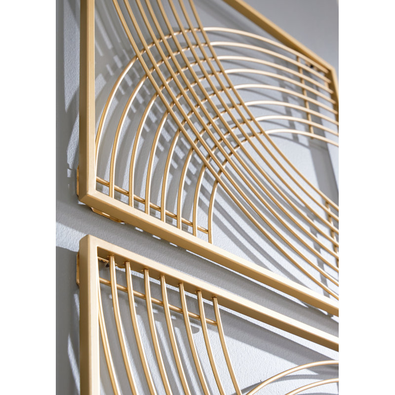 Gold Geometric Metal Wall Decor Set of 2