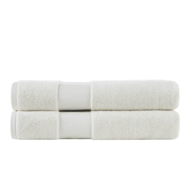 2 PCS 100% Cotton Bath Sheet Set, Bath Sheets - 2 Pack, White