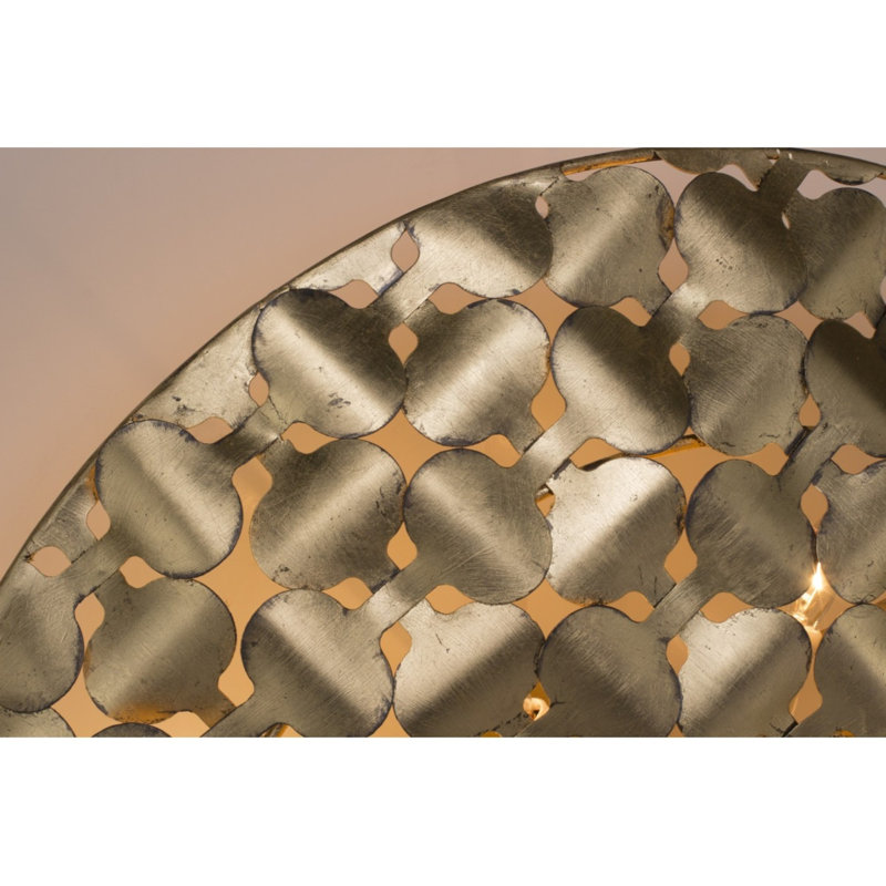 Plafonnier lustre cylindrique en cage 6 lumières, H 36 po x l 25 po x P 25 po, Laiton brossé