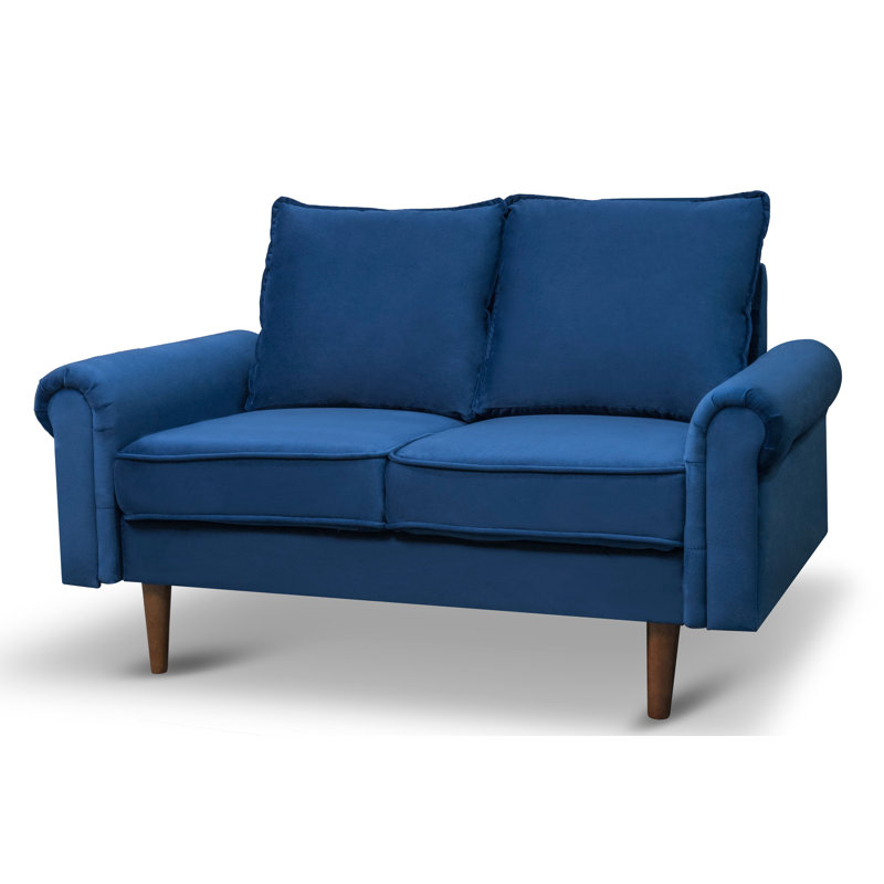 Jahzari 56'' Upholstered Sofa, Blue Velvet