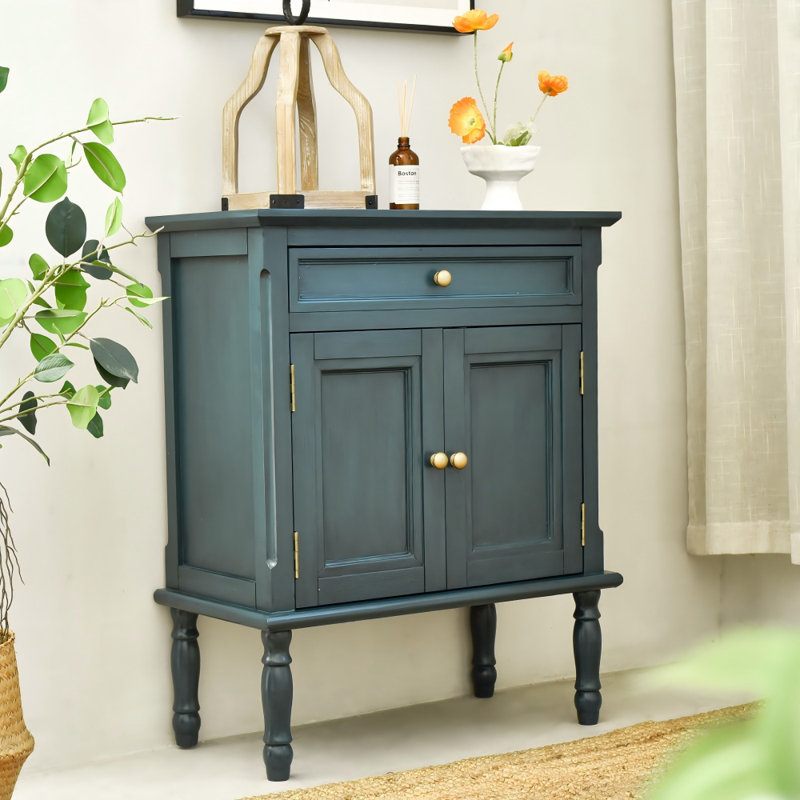 Storage Cabinet, Coffee Bar Buffet Sideboard With Doors And Drawers, Buffet Cabinet Storage Table For Living Room, Kitchen, Entryway, Navy Blue