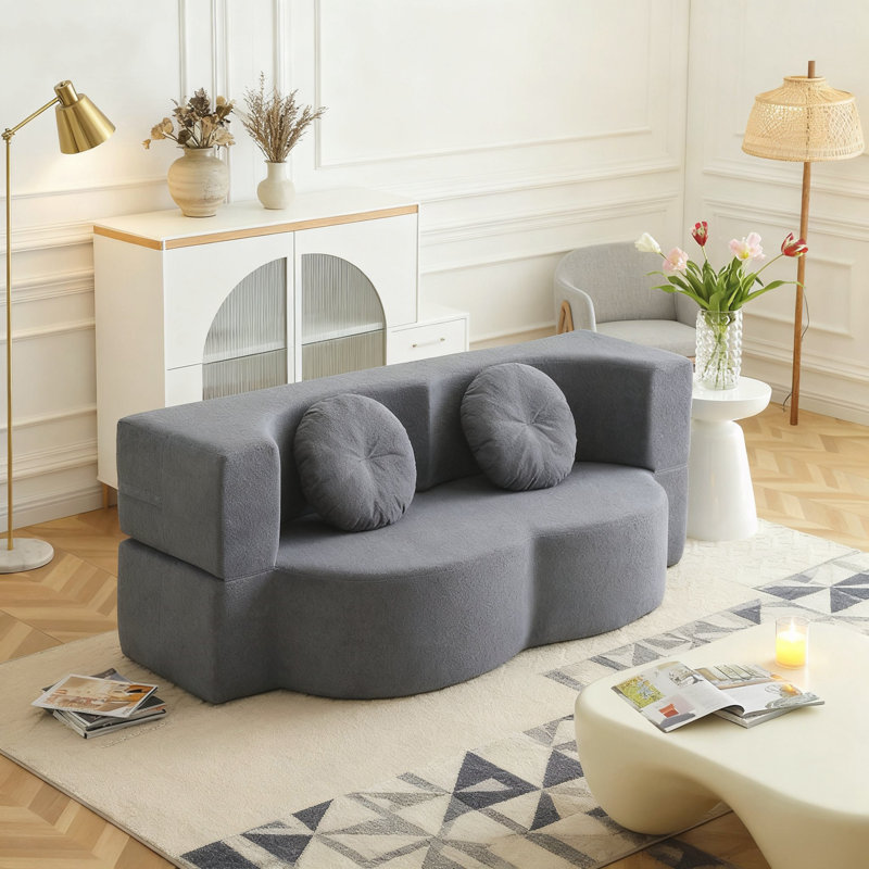 Causeuse de plancher et futon, Gris