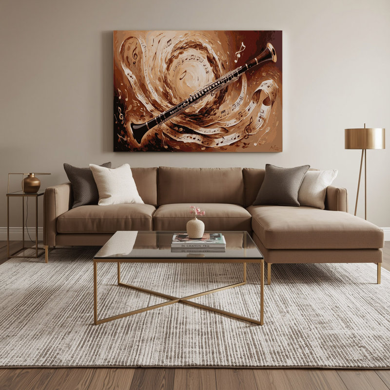 «Music Bassoon Brown», art mural sur toile, H 24 po x l 36 po