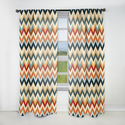 Beige Chevron Herringbone Elegance - Chevron Curtain - Room Darkening Chevron Curtain - 1 Panels