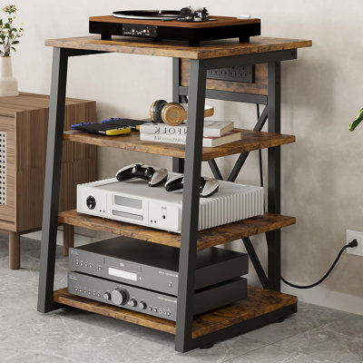 4-Tier AV Media Stand With Power Outlet