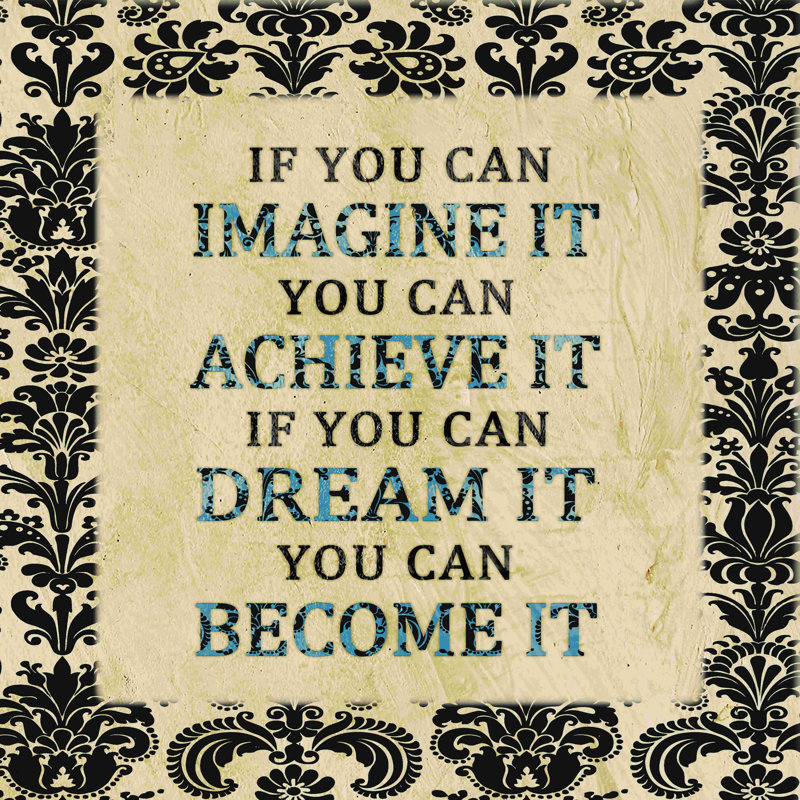 «Imagine Success Be Success», art textuel sur toile tendue, H 12 po x l 12 po