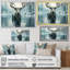 «Blue Blue Moose», impression sur toile encadrée-1409274038-1409274037