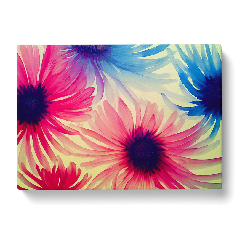 Unique Chrysanthemum Flowers - Wrapped Canvas Painting, 50cm H x 76cm W x 3cm D