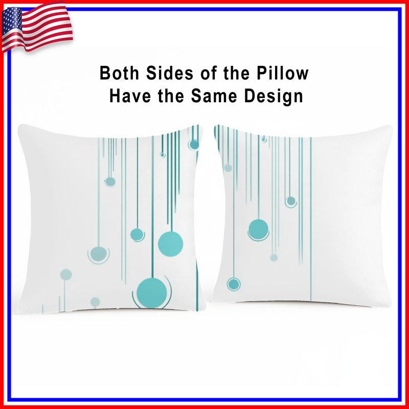 Abstract Throw Pillow, Art Double Sided Pillows, Square 18", Blue Geometric Abstract