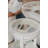 Monaco - Round End Table - Palms Insert - Blanc Finish