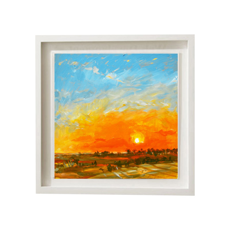 Lumière matinale et brume | Acrylique à bord | Avec cadre | Par Mitisha Vakil