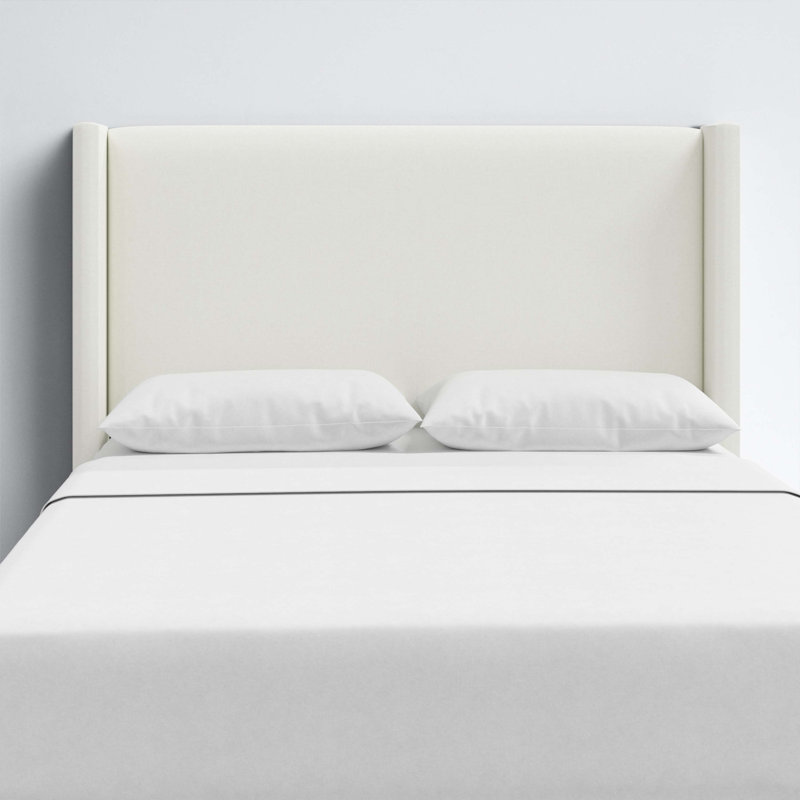 Hanson Upholstered Headboard, Queen, Bella Light Gray Performance Velvet