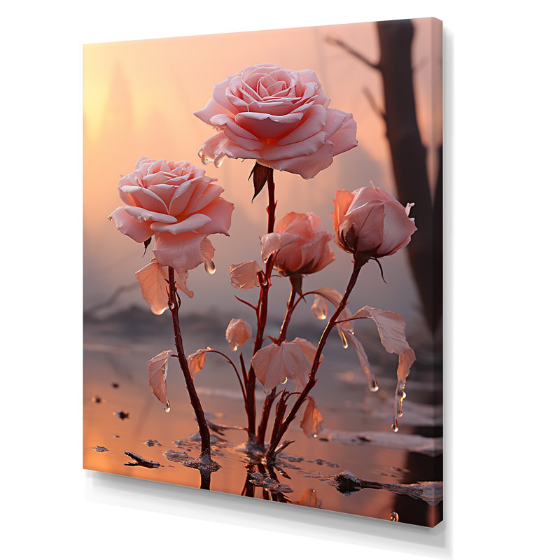 Resilliant Roses Sunlight sur impression sur toile, Toile tendue, H 20 po x l 12 po x P 1 po