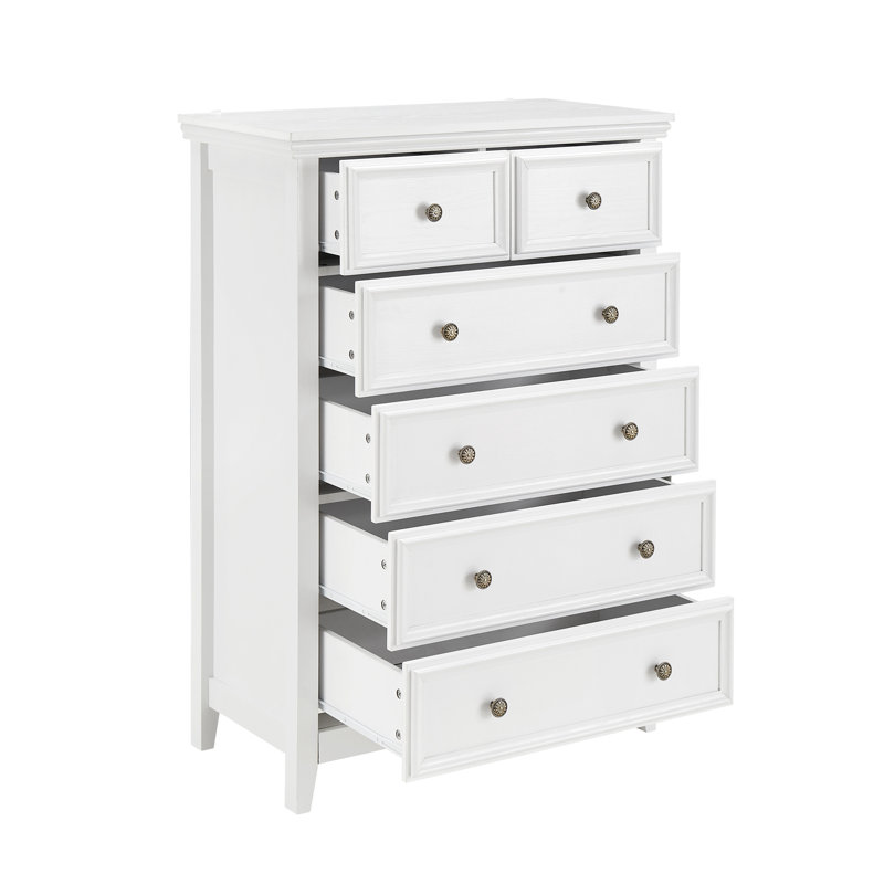Commode 6 tiroirs Modern, Blanc