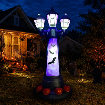  Lampadaire gonflable lumineux 8,4 pi avec base de citrouille