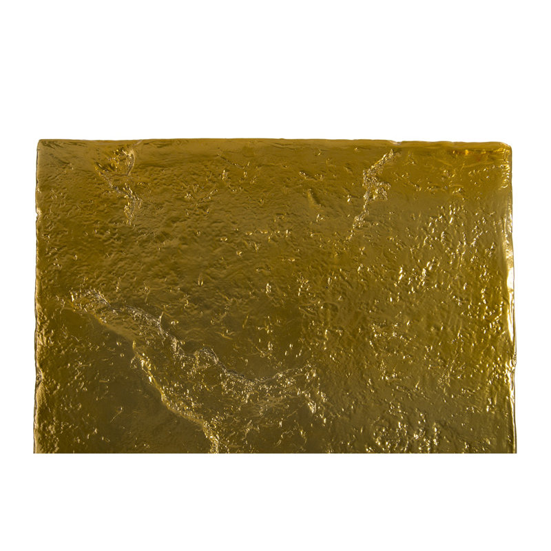 Outdoor Pedestal Sculpture, Liquid Gold, 29" H x 17" W x 17" D
