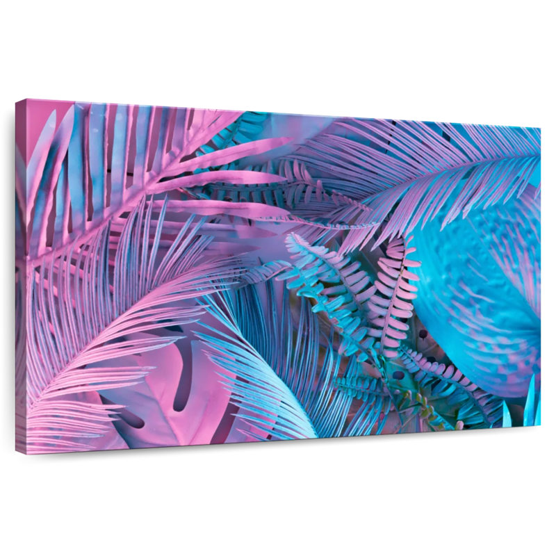 Harnek pastel dégradé feuilles de palmier, H 8 po x l 12 po