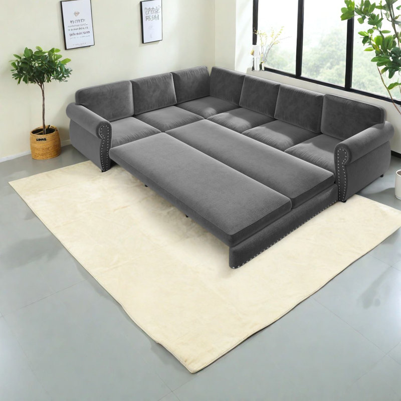 Canapés d'angle multifonctionnels, canapé-lit en chenille 118, canapé-lit moderne pour la maison, Grey 1