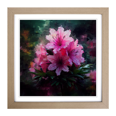 Rhododendron Glitch - Single Picture Frame Print on Wood
