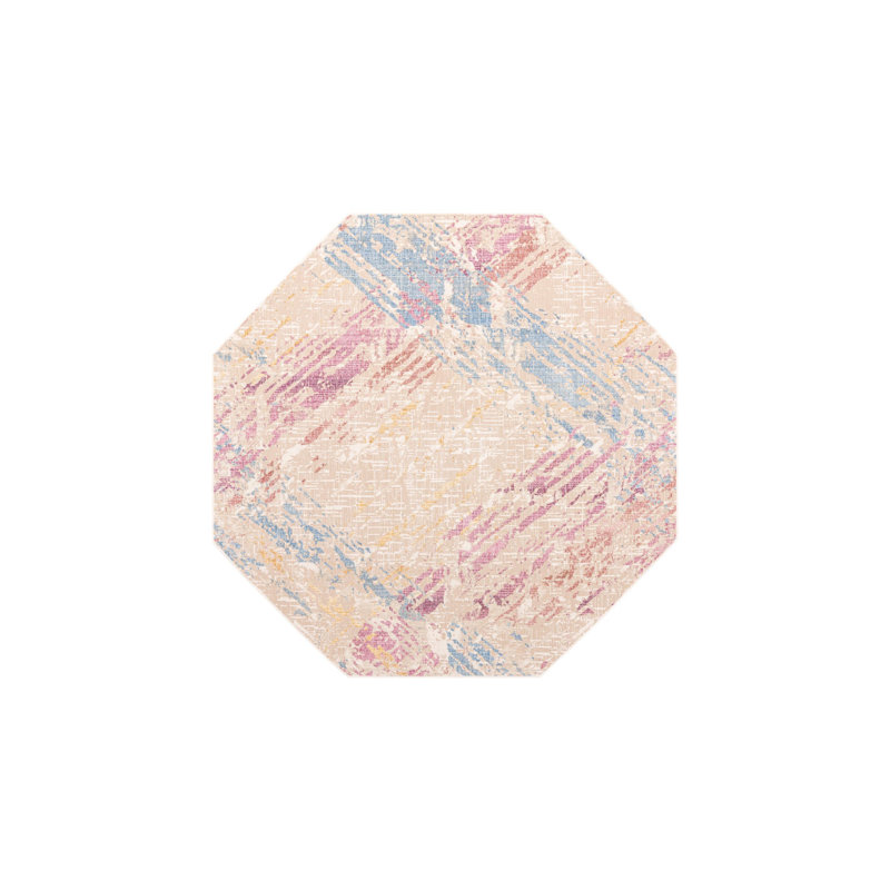 Geometric Indoor Rug, Octagon 7'10" x 7'10"