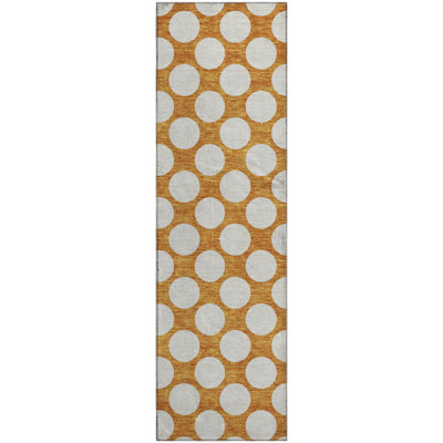 Premium Machine Washable Prisco Orange Rug