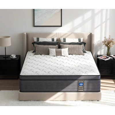 Matelas hybride à ressorts ensachés de 12 po en mousse à mémoire de forme moyenne - Isolation de mouvement, soulagement de la pression, support de bord, certifié CertiPUR-US