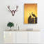 Silhouette Of Two Peacocks In Abstract - Wrapped Canvas-55318245