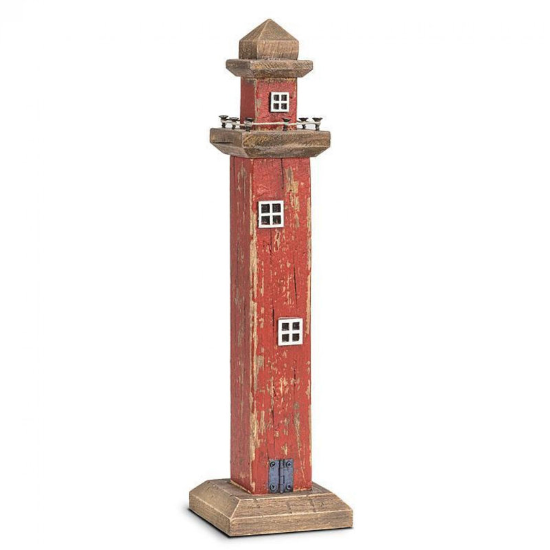Statuette de phare rouge