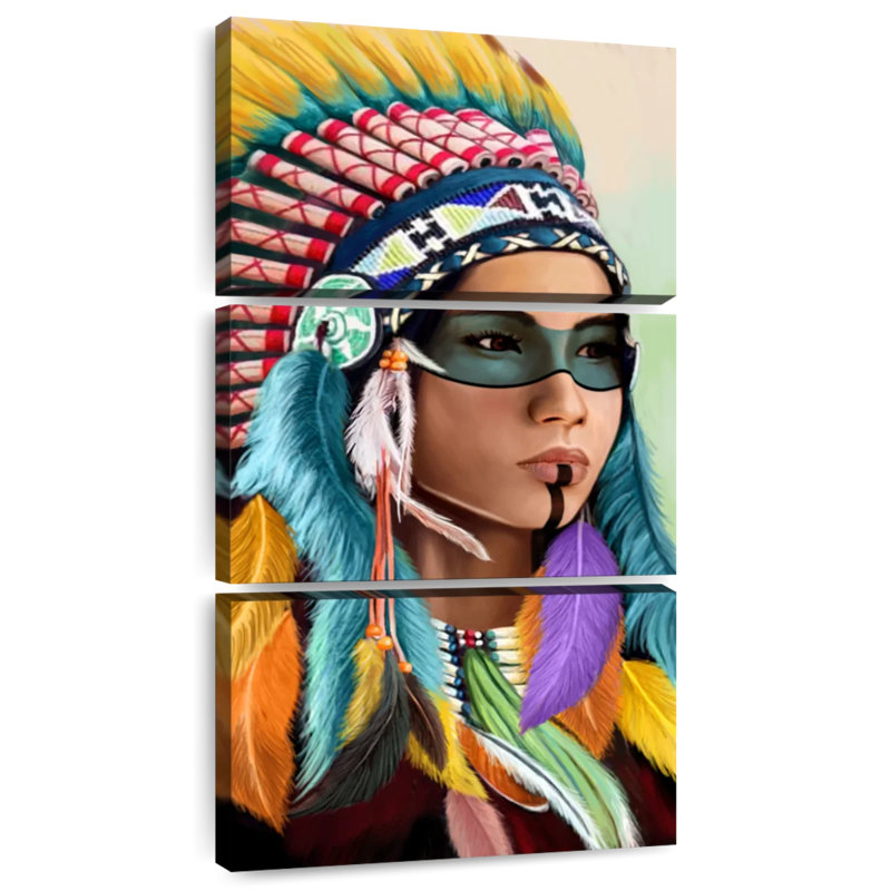 Coiffe féminine indienne, H 52 po x l 24 po