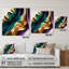 Mauve, vert et or, "Bold Strokes III", art mural abstrait en acrylique-1460662436