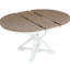 Table de salle à manger extensible ronde et 4 chaises rembourrées, brun et blanc antique, design rétro, chaises réglables triangulaires, coin