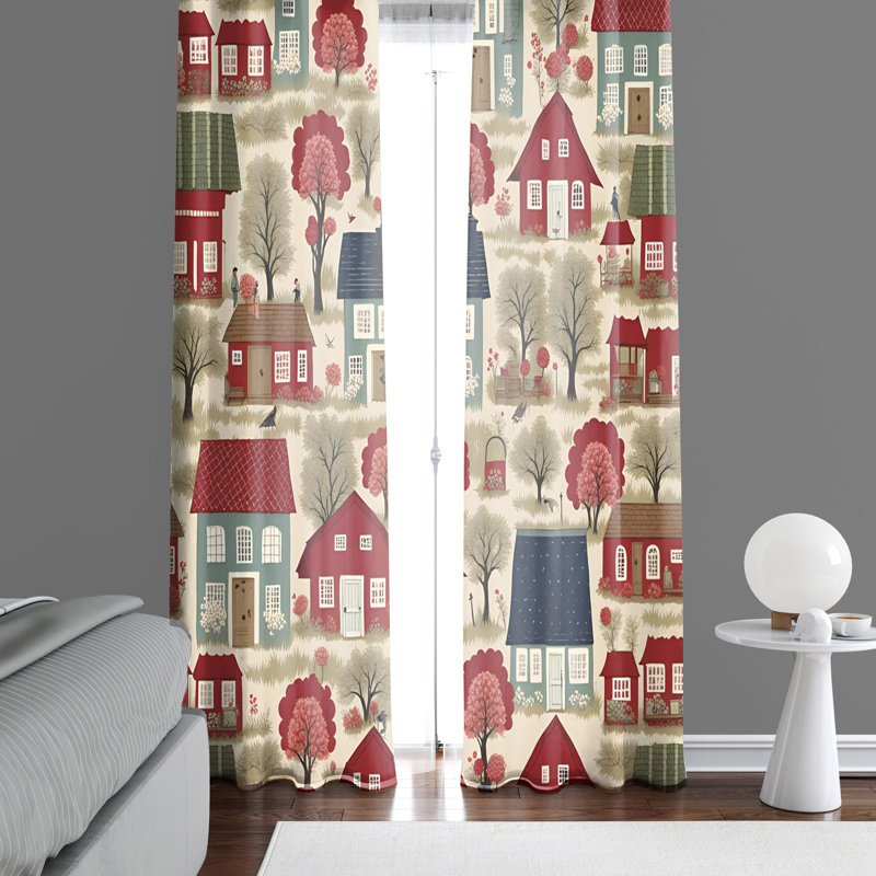 Paire de rideaux semi-transparents en polyester Rigley, L 40 po x L 61 po