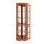 Vitrine d'angle avec 5 tablettes et système d'éclairage, solution de rangement compacte et élégante